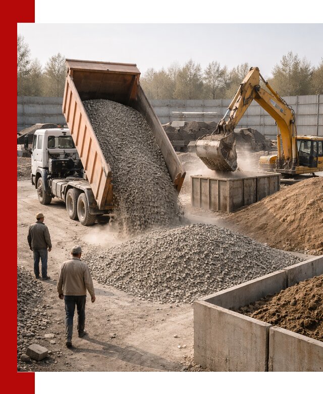 Доставка нерудных материалов с погрузкой и разгрузкой в Твери