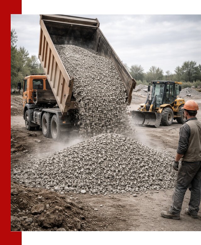 Доставка щебня в Твери крупными и мелкими фракциями