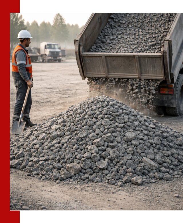 Гранитный щебень фракции 100–201 для строительства в Твери