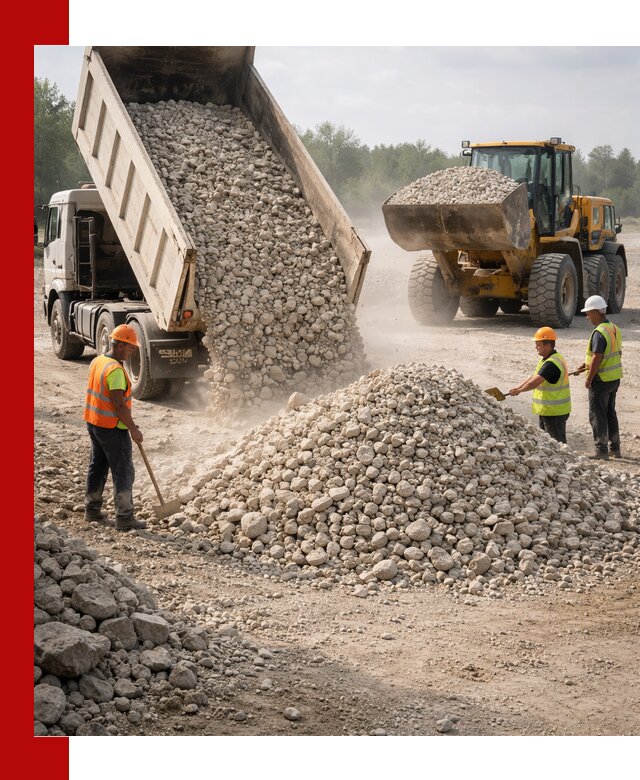 Доставка известнякового щебня фр. 40-70 в Твери