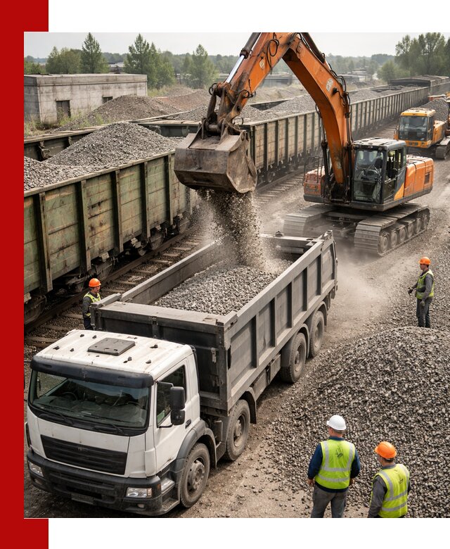 Железнодорожный щебень фракция 25–60 для поставок в Твери