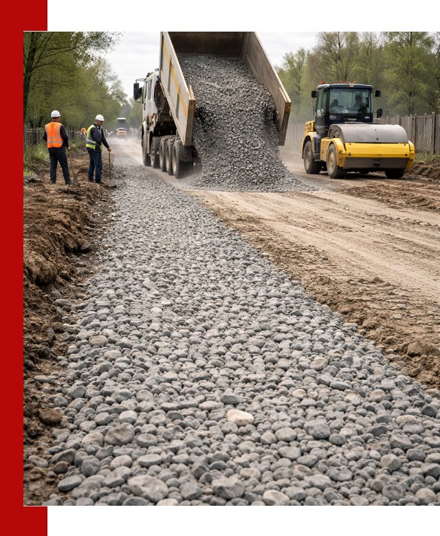 Доставка щебня для отсыпки дорог в Твери высокого качества