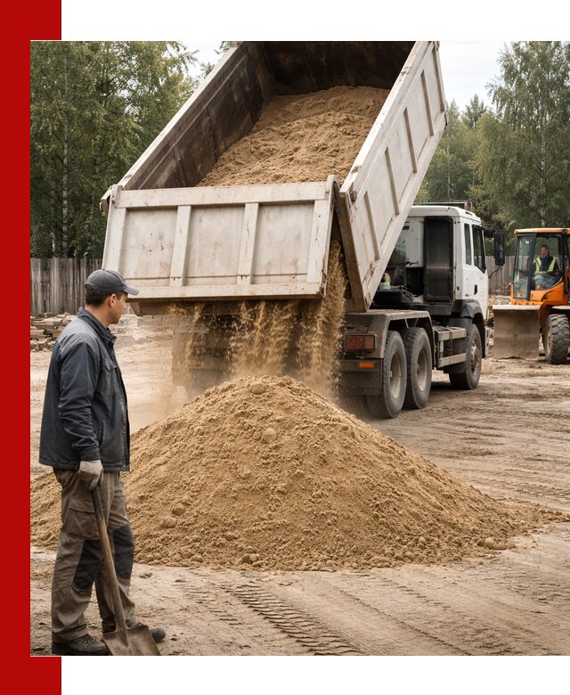 Доставка и продажа песка с разгрузкой в Твери