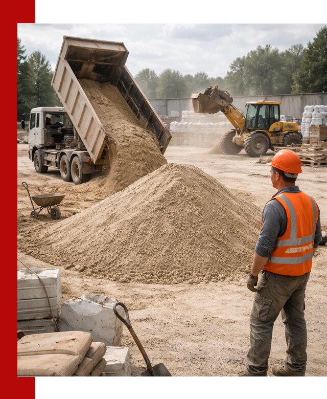 Доставка строительного песка с самосвалом в Твери