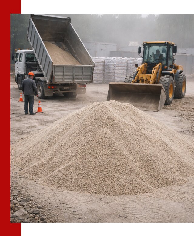 Кварцевый песок фракция 0–8 для стройработ в Твери