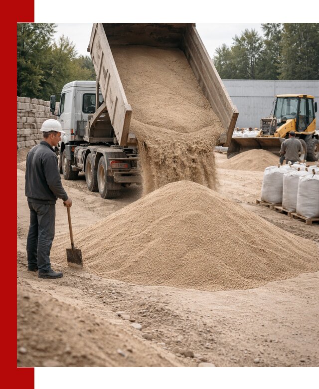 Кварцевый песок фракция 0–3 мм с доставкой в Твери