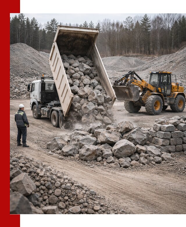 Доставка и продажа бутового гранитного камня в Твери