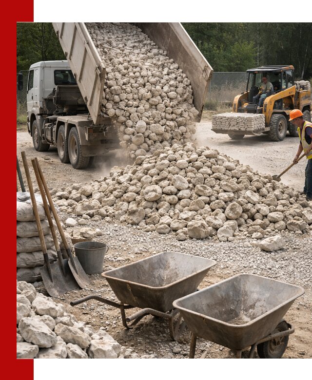 Доставка и продажа бутового известнякового камня в Твери