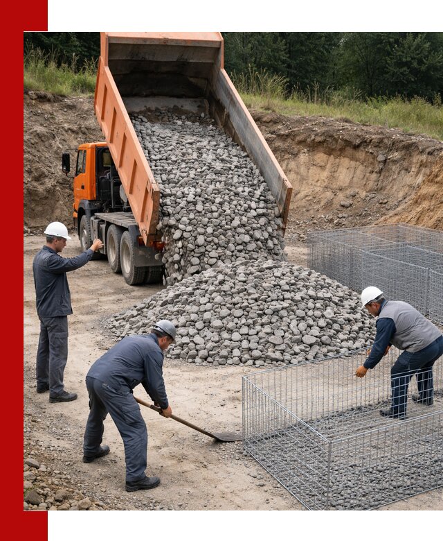 Камень для габионов с доставкой в Твери быстро и надёжно