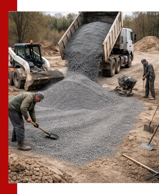 Отсев для подсыпки в Твери — доставка и подсыпка на участок