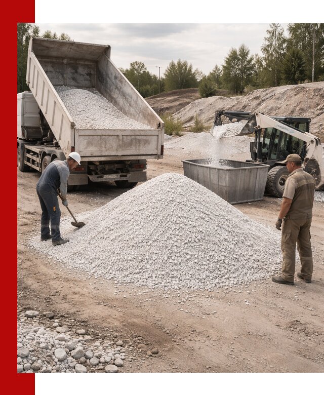 Доставка и продажа белой мраморной крошки в Твери