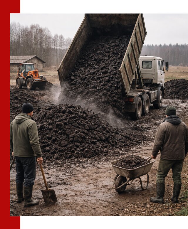 Доставка низинного торфа с разгрузкой и доставкой в Твери