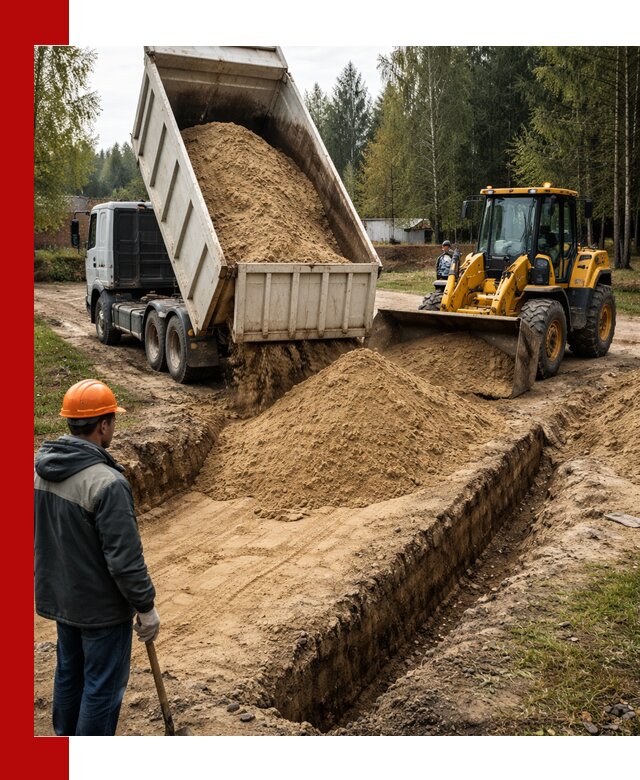 Доставка песчаного грунта в Твери для строительных работ