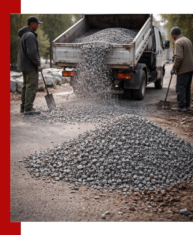 Гранитная крошка для посыпки дорог и тротуаров в Твери