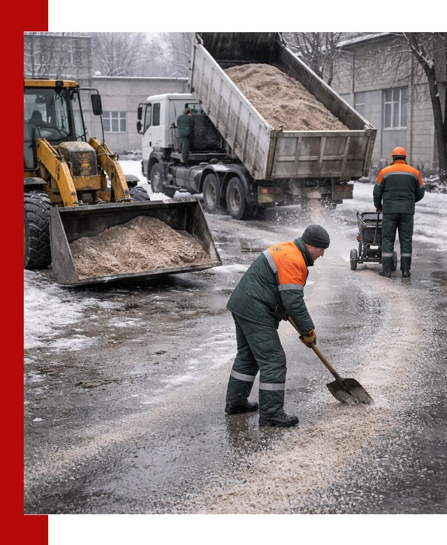 Реагент против гололеда с доставкой и нанесением в Твери