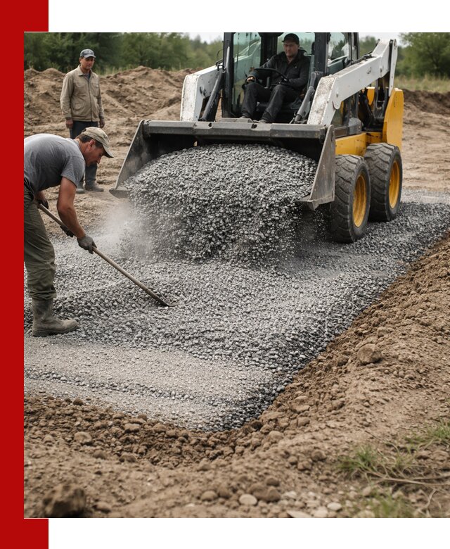 Устройство щебеночной подушки в Твери для дорог и фундаментов